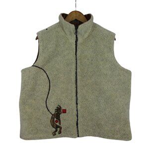 Blair Zip Vest Reversible Women's Tapestry Sherpa Aztec Kokopelli Size XXL